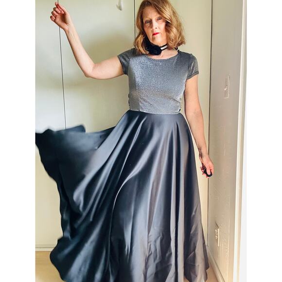 Vintage 90s Rampage Ball Gown Size 11/M-L Fit Full Length Prom Formal Large Bow - Picture 10 of 16